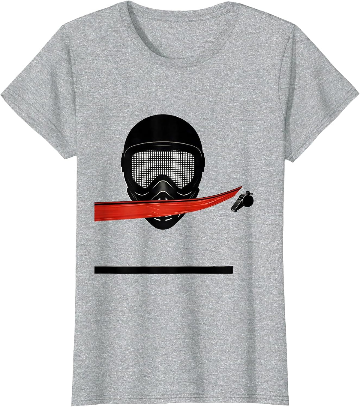 Fencing Mask Minimalist Fencer Sport Humor T-Shirt - Heather Grey