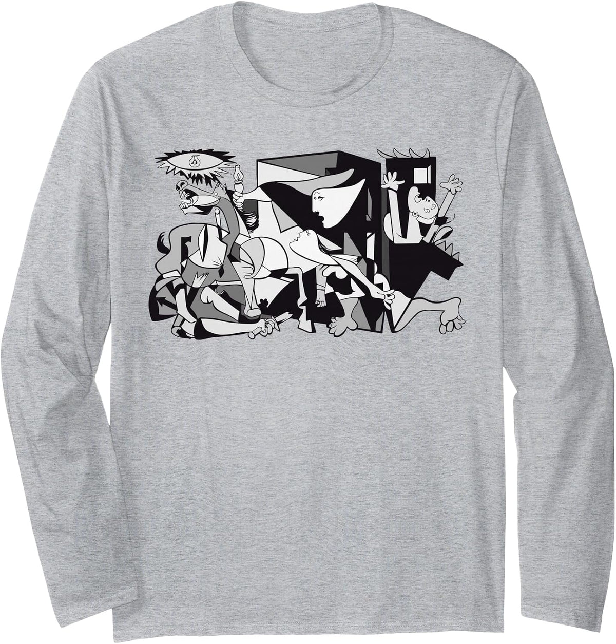 Guernica Artwork Long Sleeve T-Shirt - Adult Unisex Heather Grey