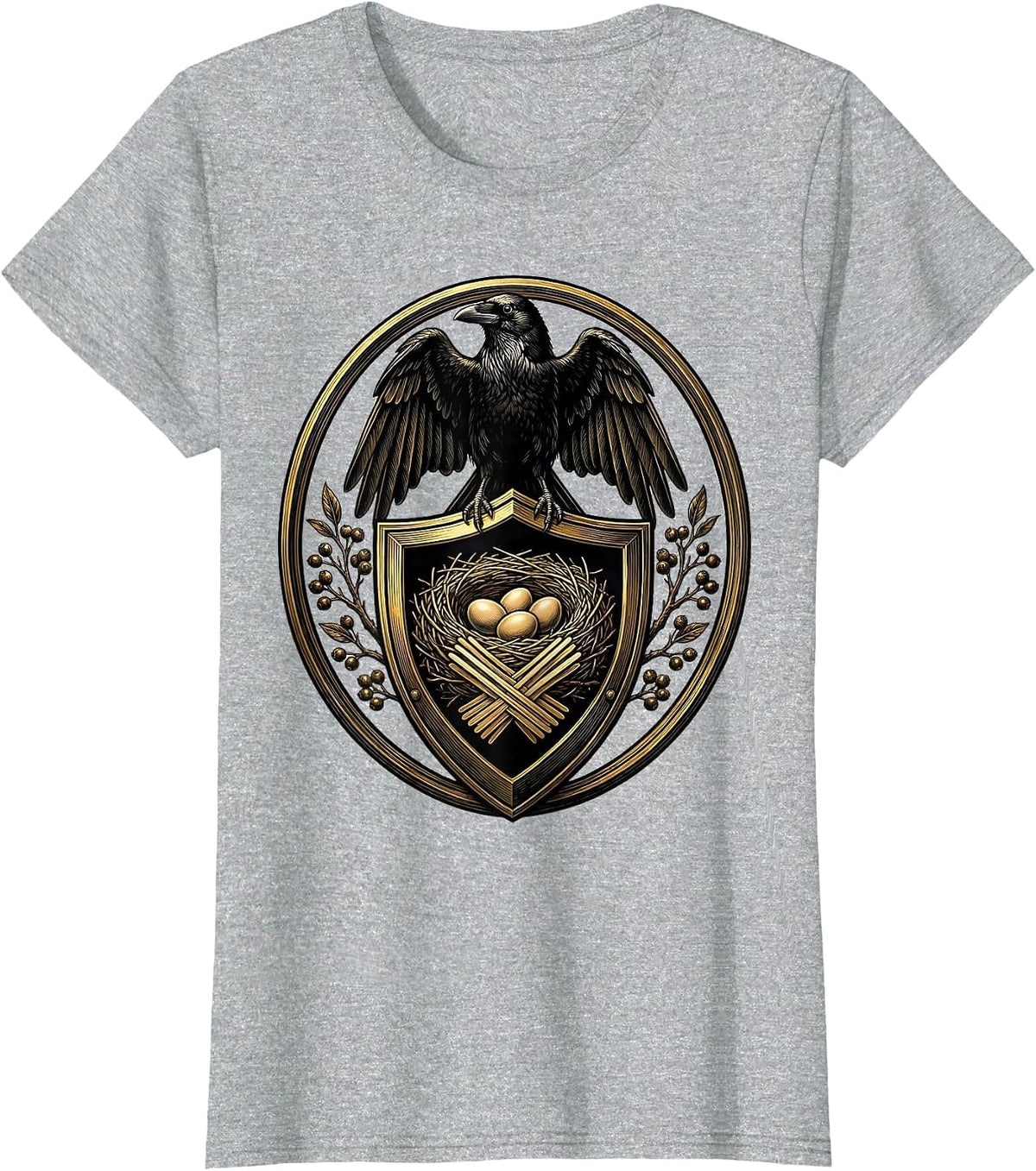 Women's Crow Nest Built From Coffee Stirrers T-Shirt - Heather Grey