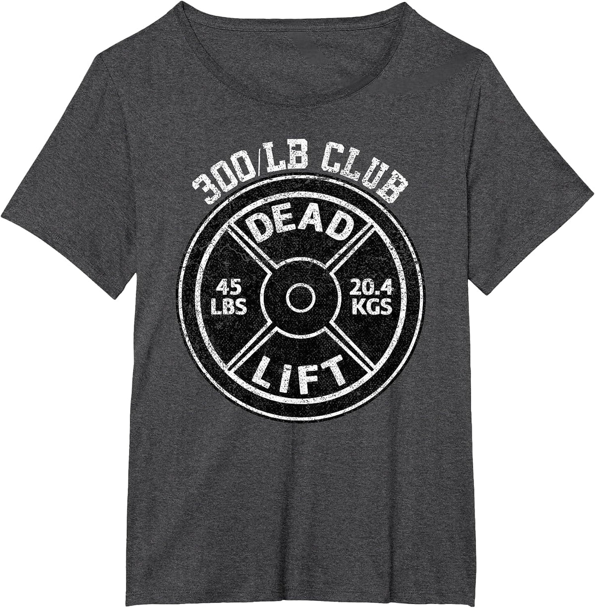 300 Lbs Pound Dead Lift Club Gym Weightlifting Powerlift T-Shirt - Dark Heather Grey