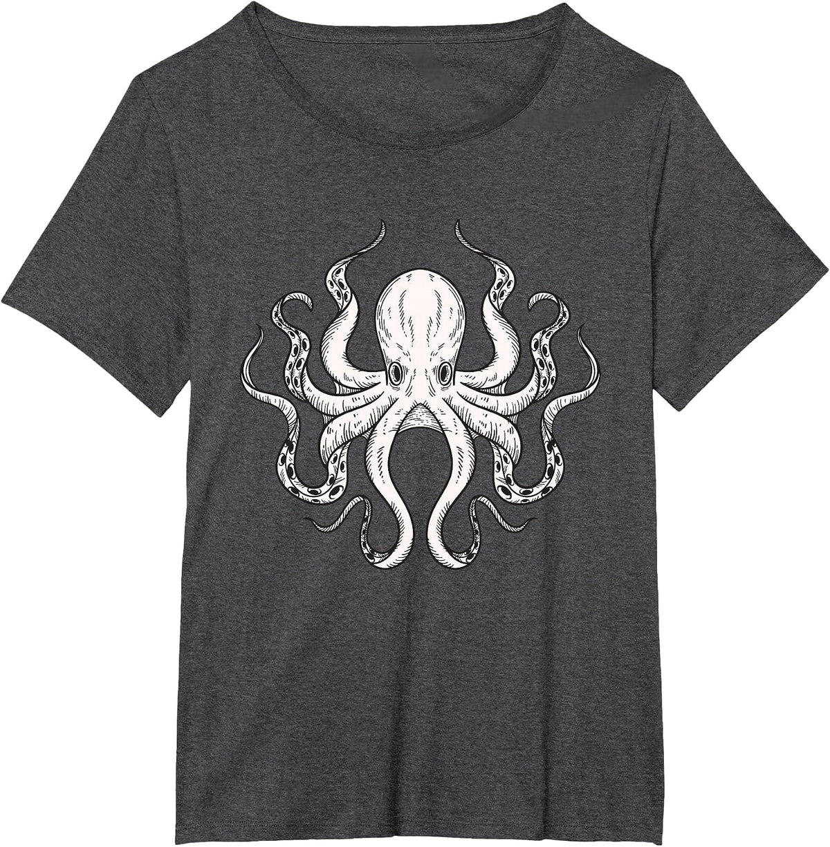 Octopus T-Shirt Kraken Tshirt Men Women Boys Girls Kids Tees T-Shirt - Dark Heather Grey