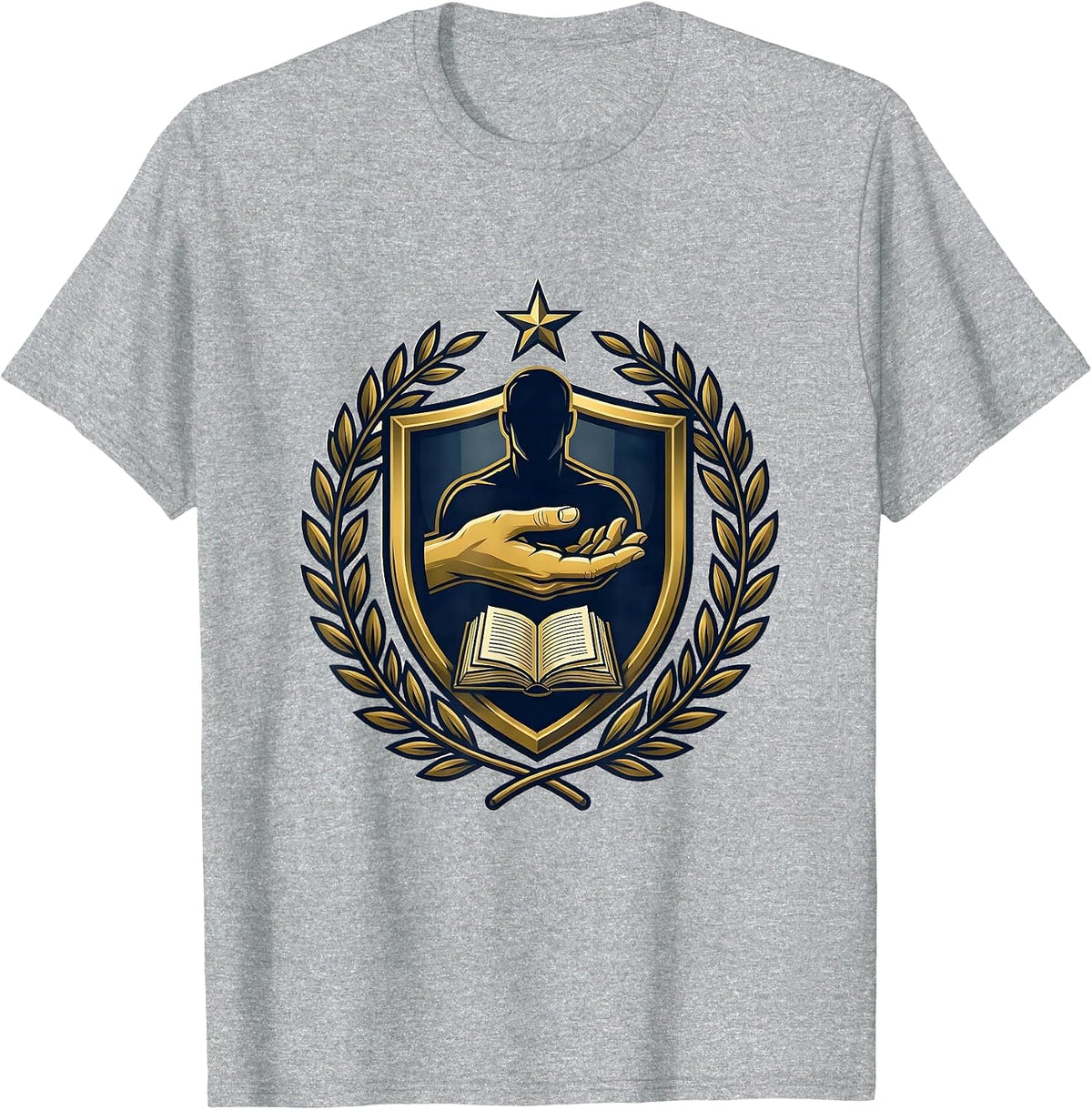 Men's Paraprofessional Supportive Hand Graphic Design T-Shirt - Heather Grey