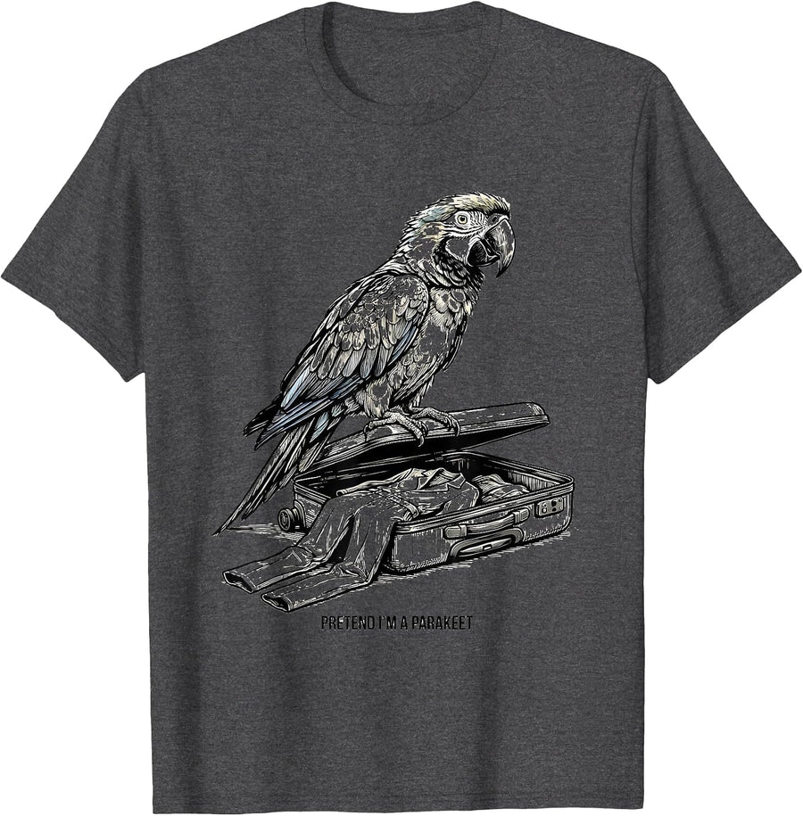 Men's Pretend I'm A Parakeet Funny Easy Halloween Costume Party T-Shirt - Dark Heather Grey