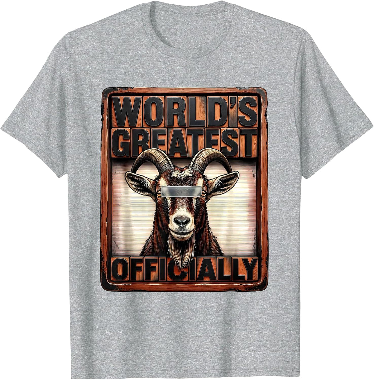 Men's World's Greatest Officially Funny Goat Novelty Animal Humor T-Shirt - Heather Grey