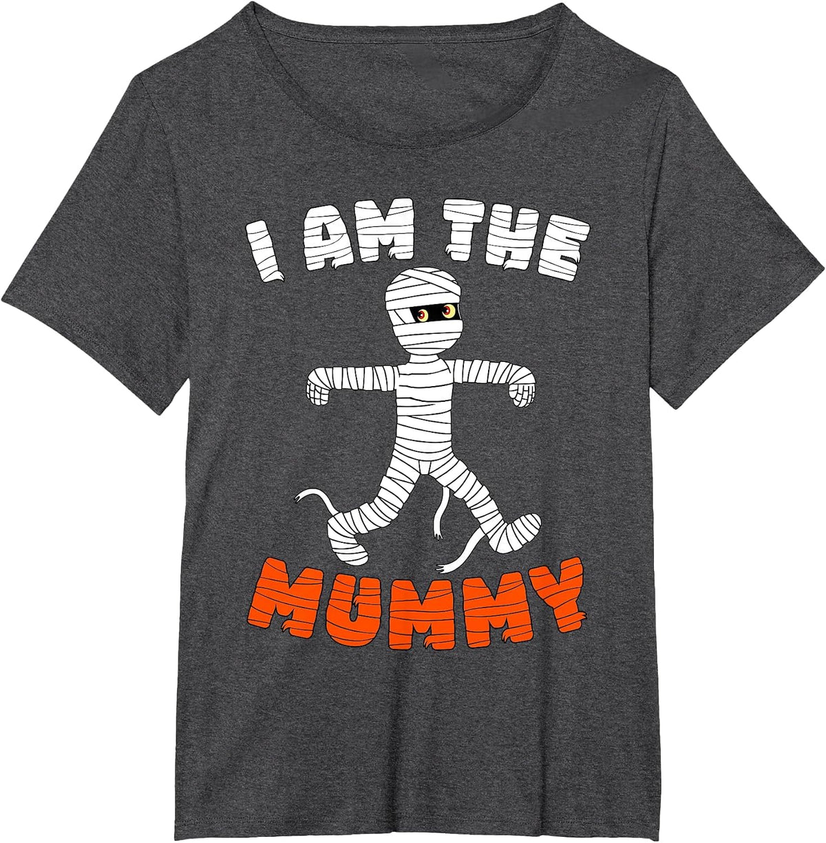 I Am The Mummy Funny Matching Couple Halloween Costume T-Shirt - Dark Heather Grey