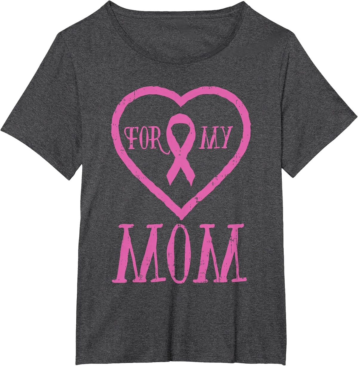 for My Mom Pink Ribbon Breast Cancer Awareness Support Kids T-Shirt - Dark Heather Grey