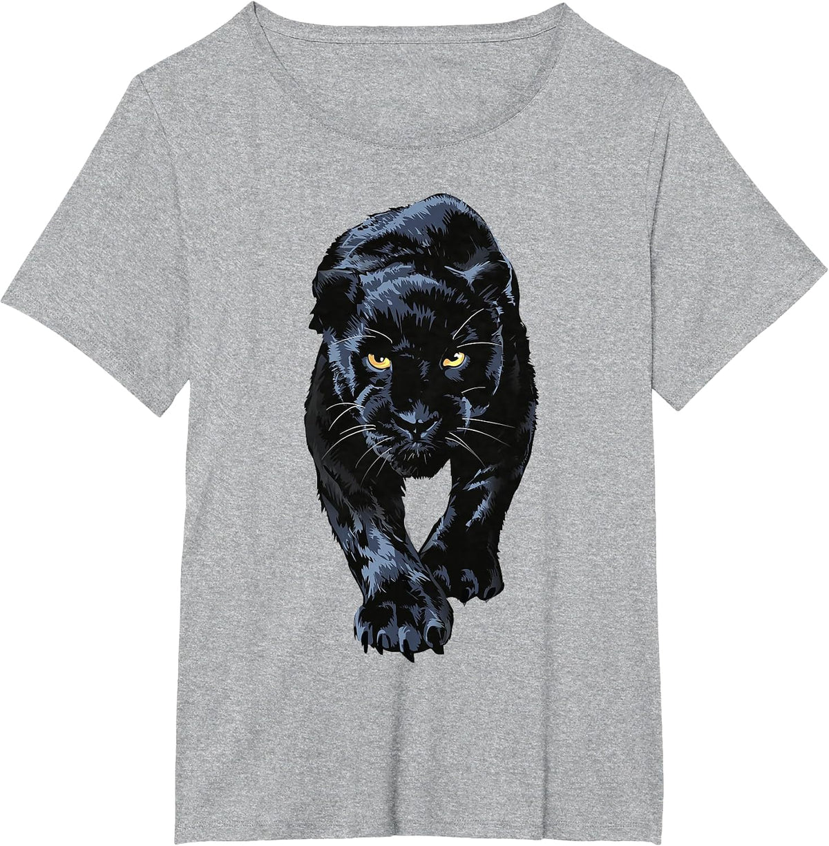 Black Panther Walking for Lovers Animal Leopard & Jaguar T-Shirt - Heather Grey