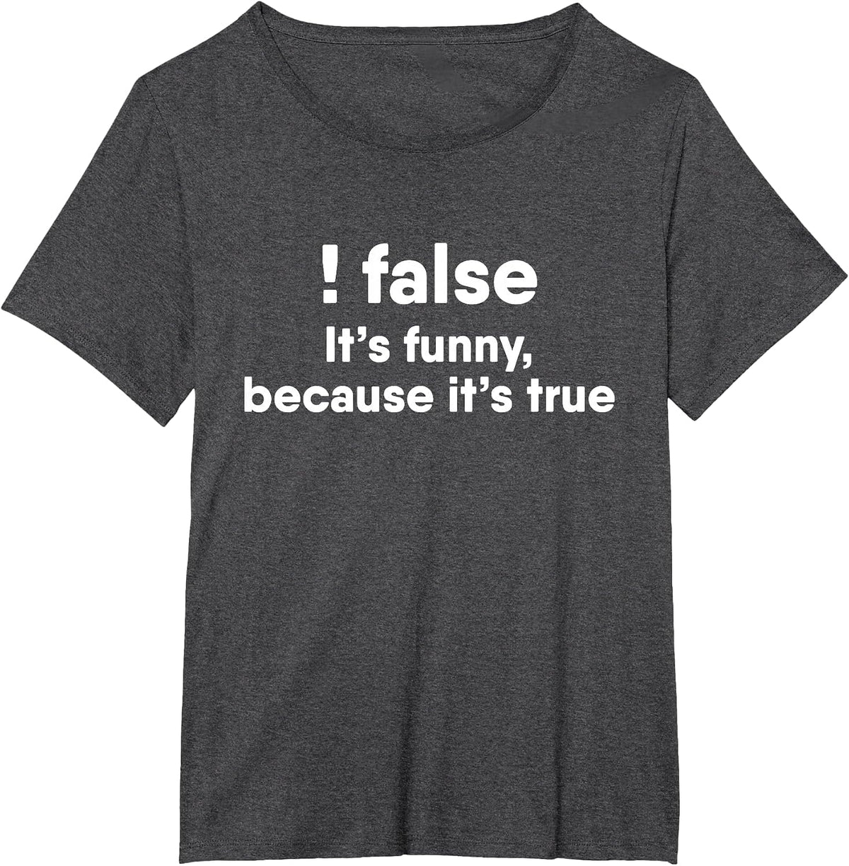 ! False Funny Because It's True Programmer T-Shirt - Dark Heather Grey