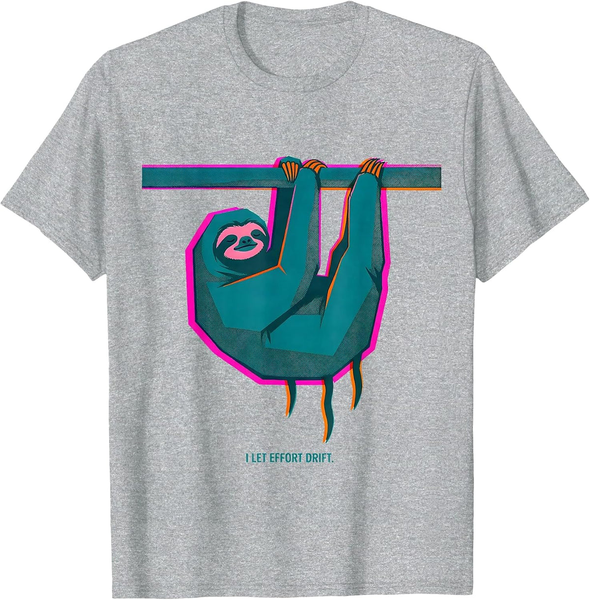 Men's I Let Effort Drift Funny Sloth Humor Novelty Gift T-Shirt - Heather Grey