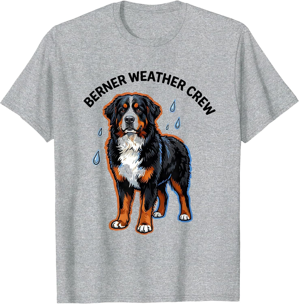 Men's Berner Weather Crew Funny Bernese Mountain Dog Owner Breed T-Shirt - Heather Grey
