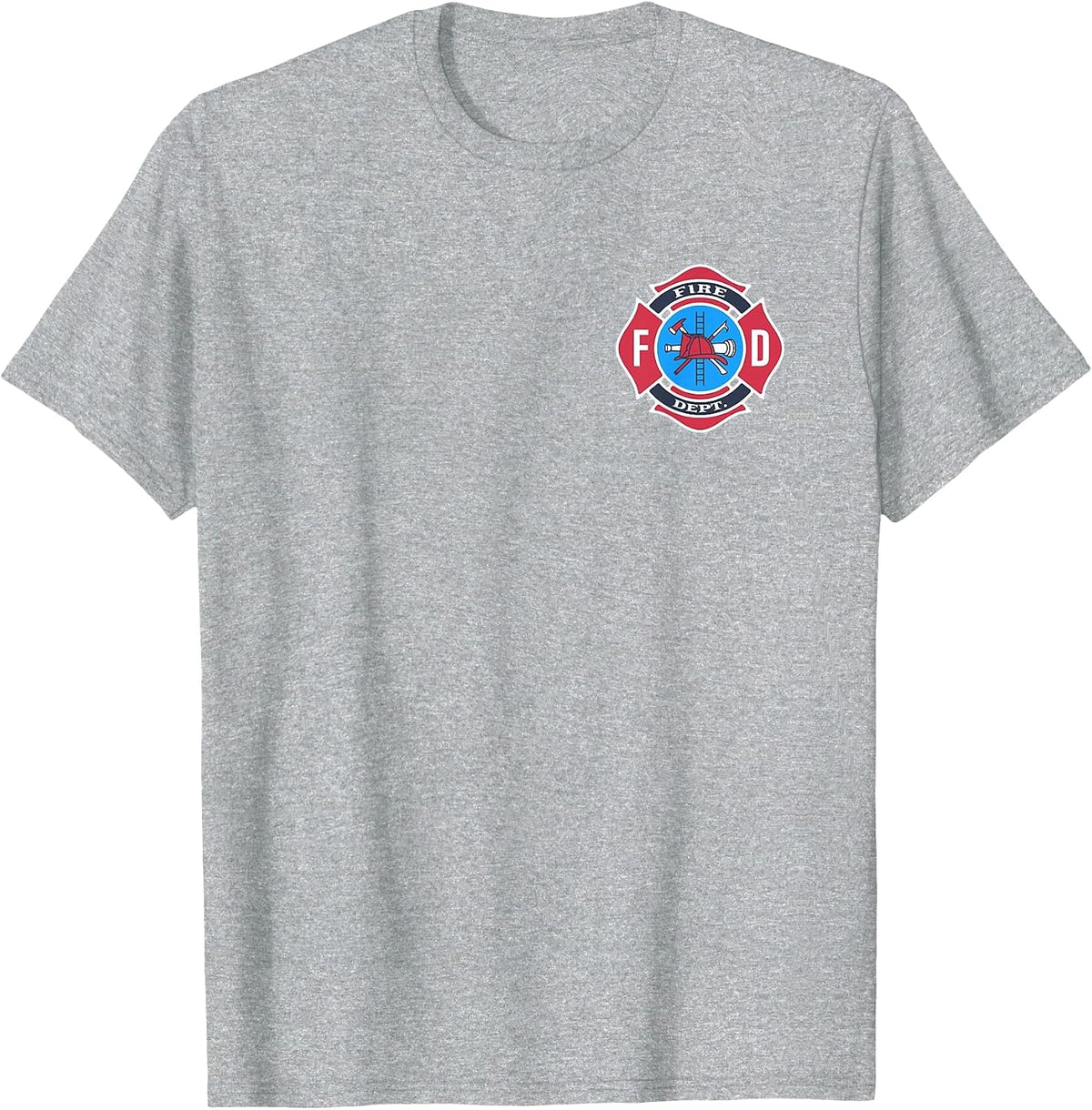 Fun Fireman Fire Department Logo Firefighter Costume T-Shirt - Heather Grey
