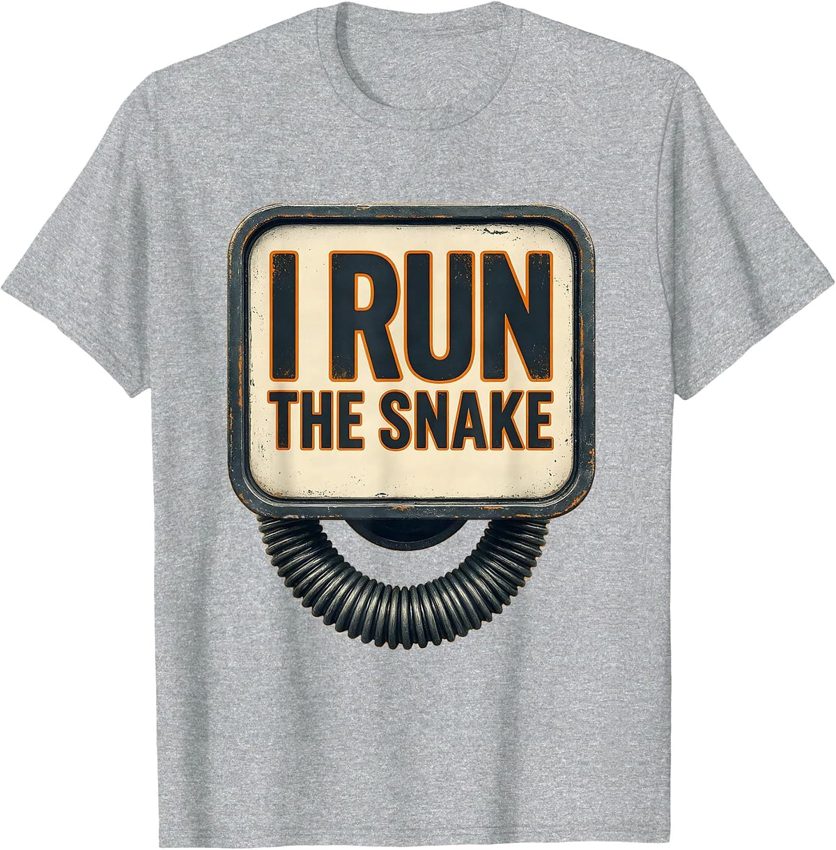 Men's I Run The Snake Funny Plumber Pipefitter Steamfitter T-Shirt - Heather Grey