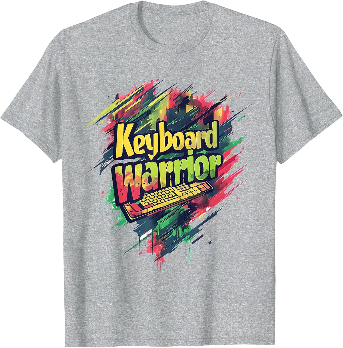 Keyboard Warrior Computer Technician Support T-Shirt - Heather Grey