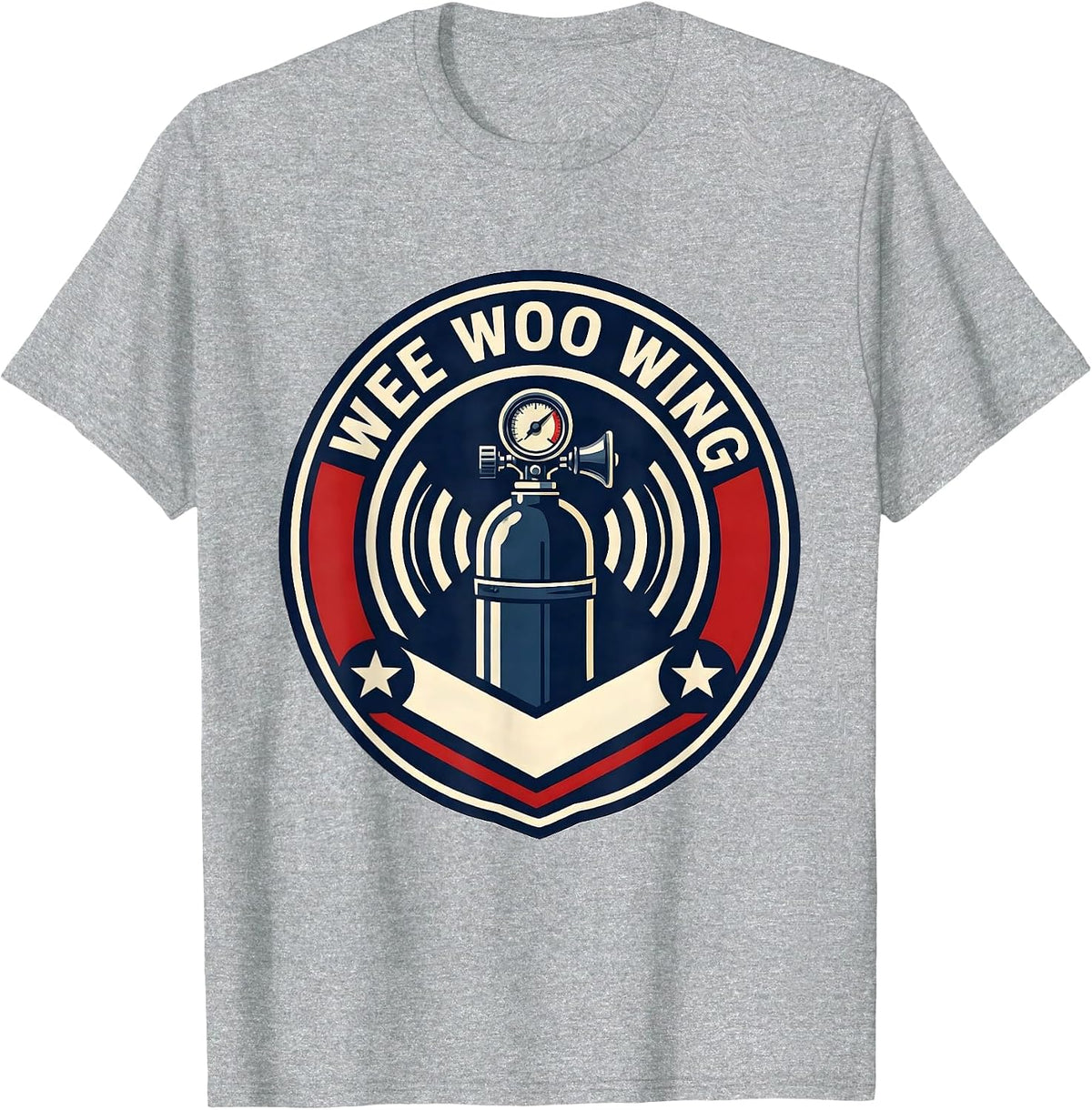 Men's Wee Woo Wing EMT Paramedic EMS Crew Gag Humor T-Shirt - Heather Grey