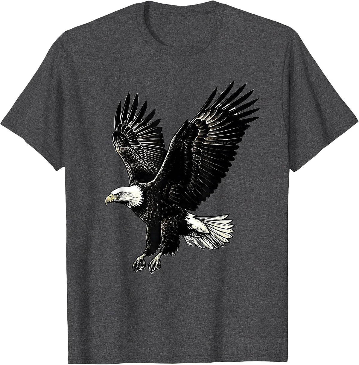 Bald Eagle Wildlife Patriotic Bird Nature Design T-Shirt - Dark Heather Grey