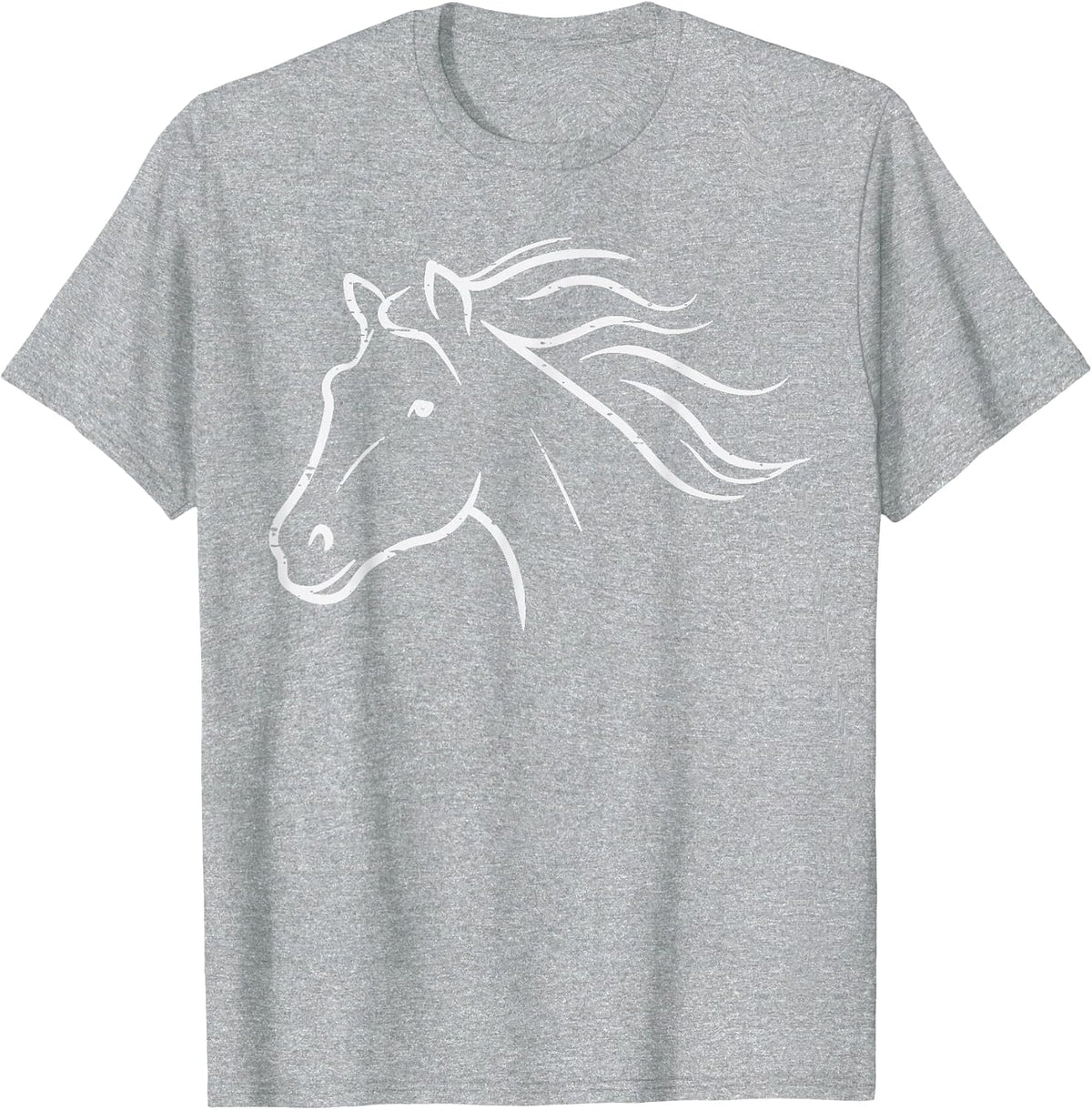 Minimal Horse Head Animal Riding Equestrian Men Women Kids T-Shirt - Heather Grey