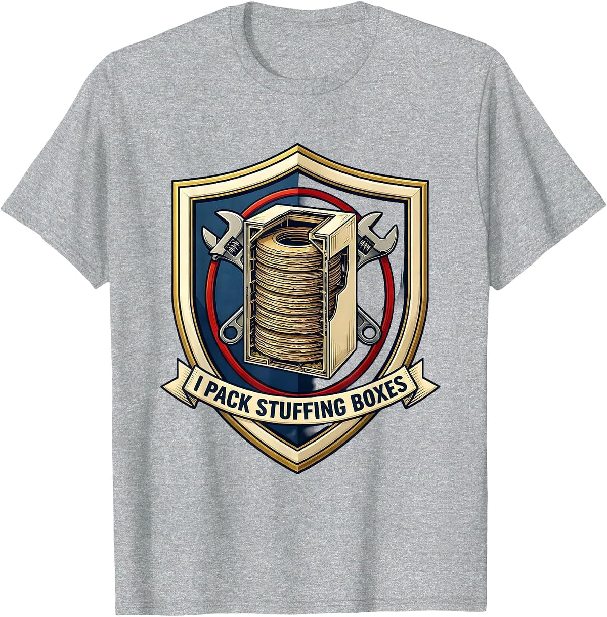 Men's I Pack Stuffing Boxes Funny Plumber Pipefitter Plumbing T-Shirt - Heather Grey