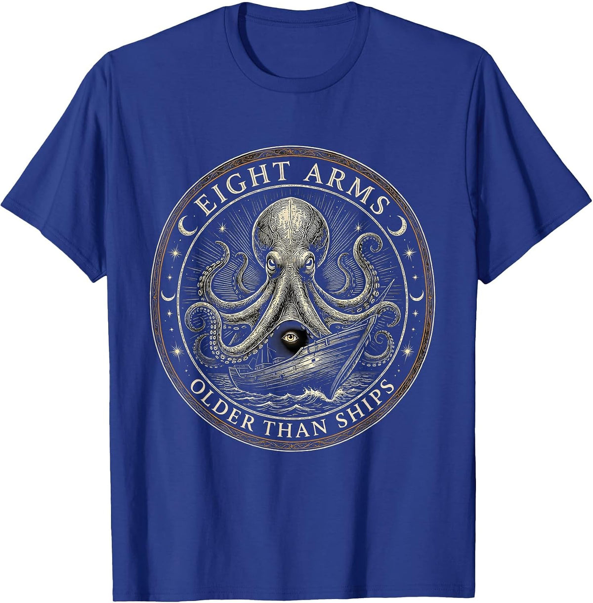 Eight Arms, Older Than Ships Mystic Celestial Octopus Lover T-Shirt - Royal Blue