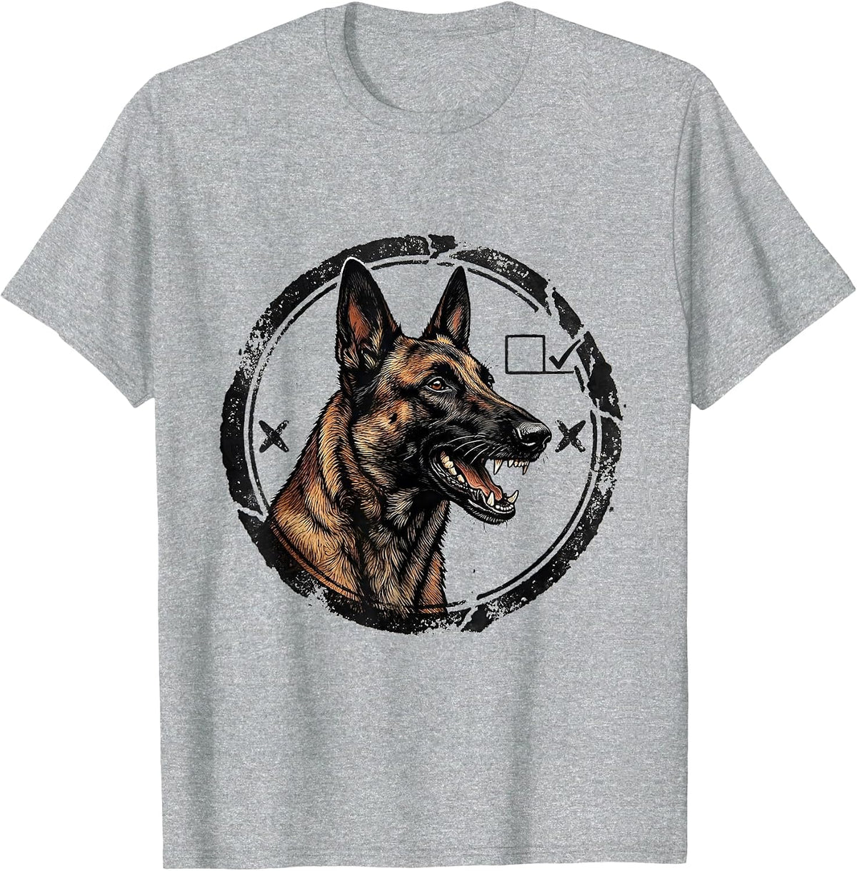 Men's Belgian Malinois Stamp Dog Owner Breed Pride T-Shirt - Heather Grey