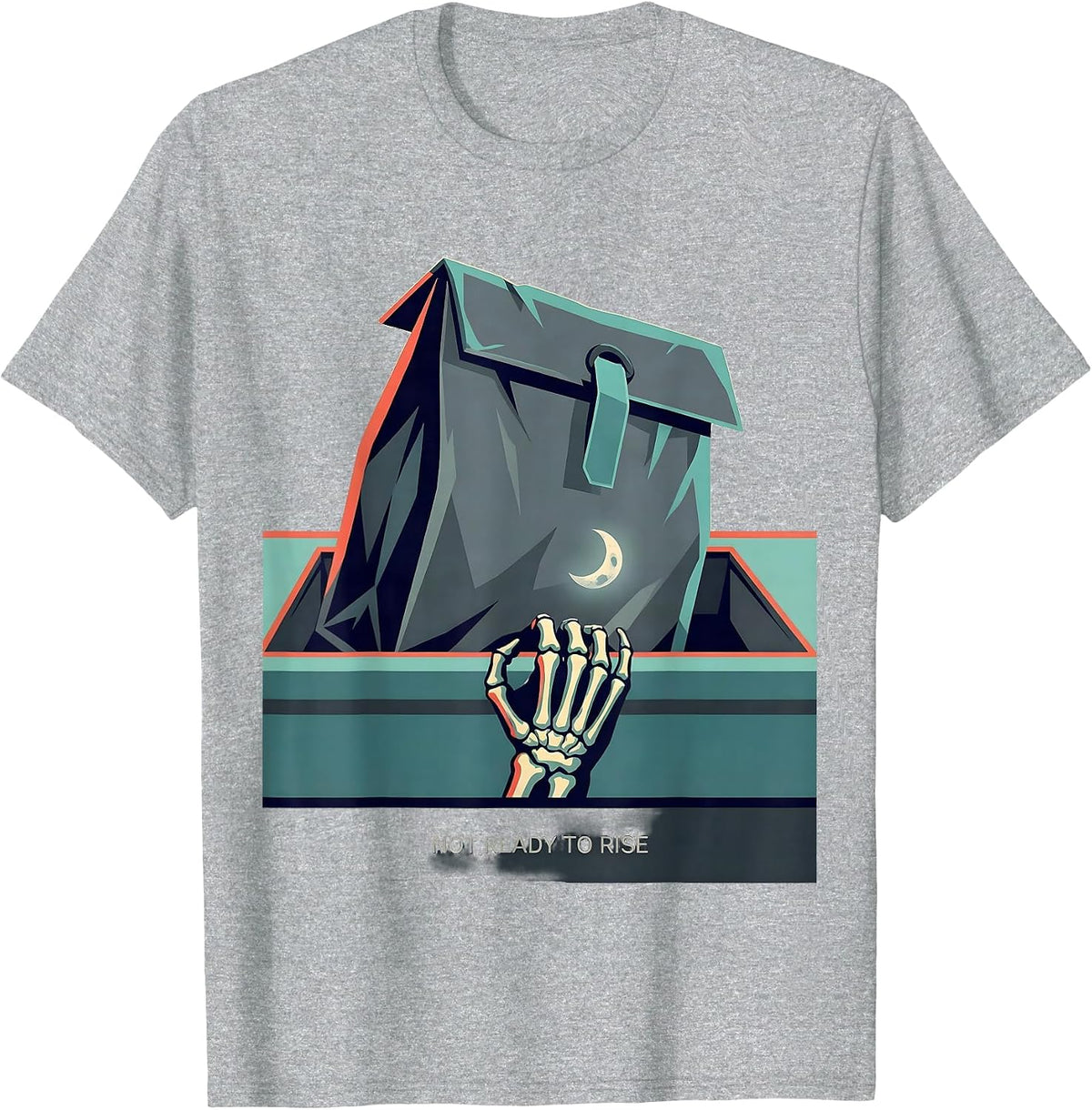 Men's Not Ready To Rise Funny Pharmacy Tech Halloween Skeleton T-Shirt - Heather Grey
