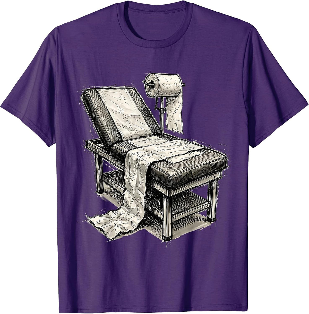 School Nurse Exam Table Illustration Gift T-Shirt - Purple