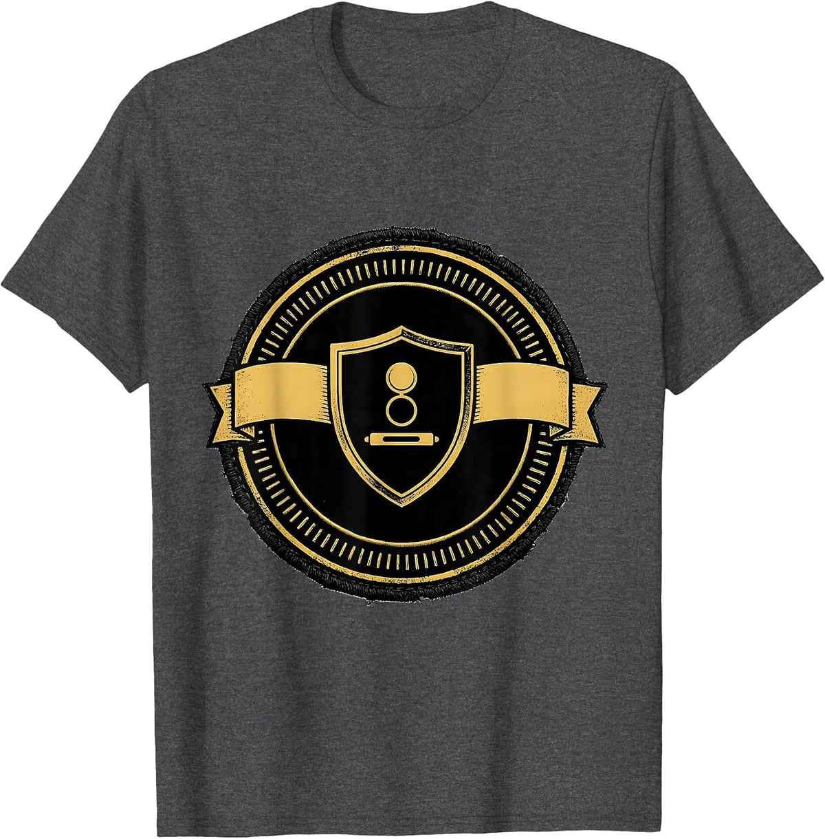 Men's School Bus Driver Emblem Funny Halloween Costume T-Shirt - Dark Heather Grey