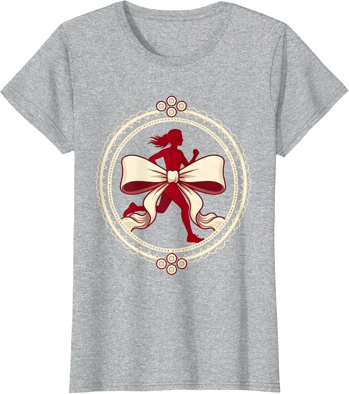 Runner Bursting Through Finish Line Graphic T-Shirt - Heather Grey