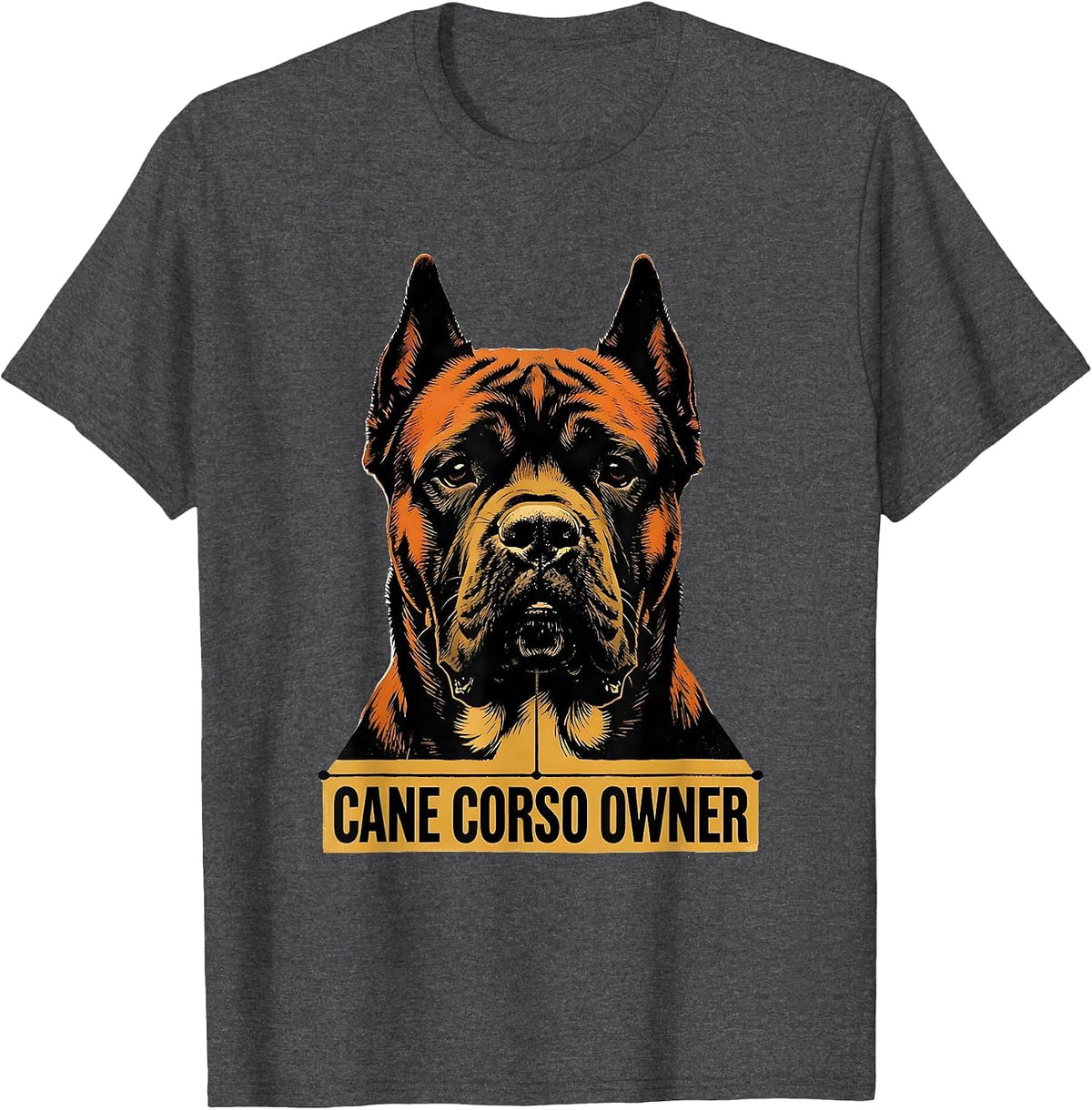Cane Corso Owner Dog Breed Pride Screenprint Poster Style T-Shirt - Dark Heather Grey