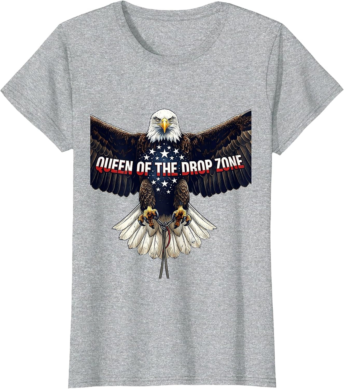 Queen of the Drop Zone Skydiving Design T-Shirt - Heather Grey