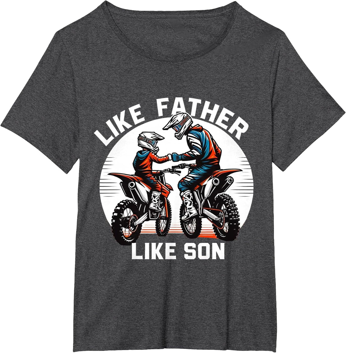 Dirt Bike Family Father Son Motocross Off-Road MX Dad Boys T-Shirt - Dark Heather Grey