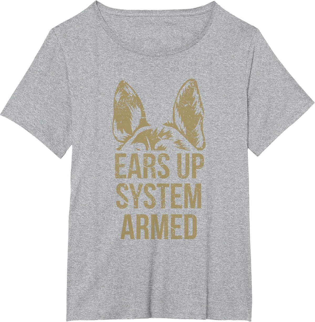 German Shepherd Ears Up System Armed T Shirt T-Shirt - Heather Grey