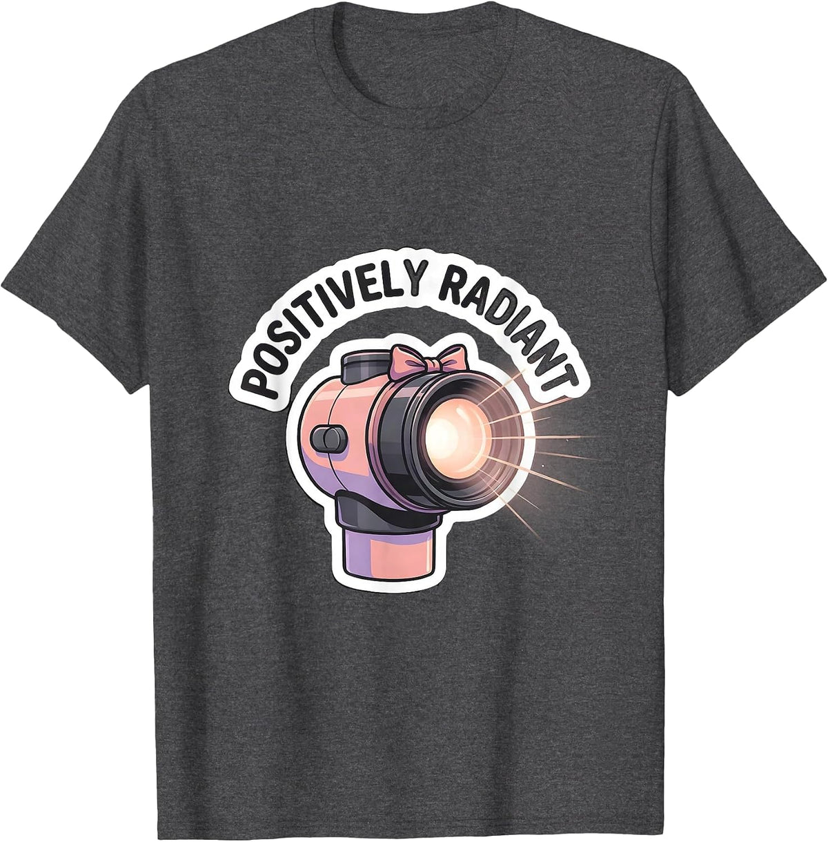 Positively Radiant Cute Radiology Tech Coquette Bow X-ray T-Shirt - Dark Heather Grey