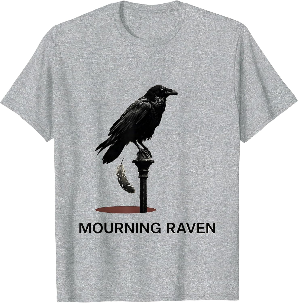 Men's Mourning Raven Minimalist Gothic Raven Lover Vintage T-Shirt - Heather Grey