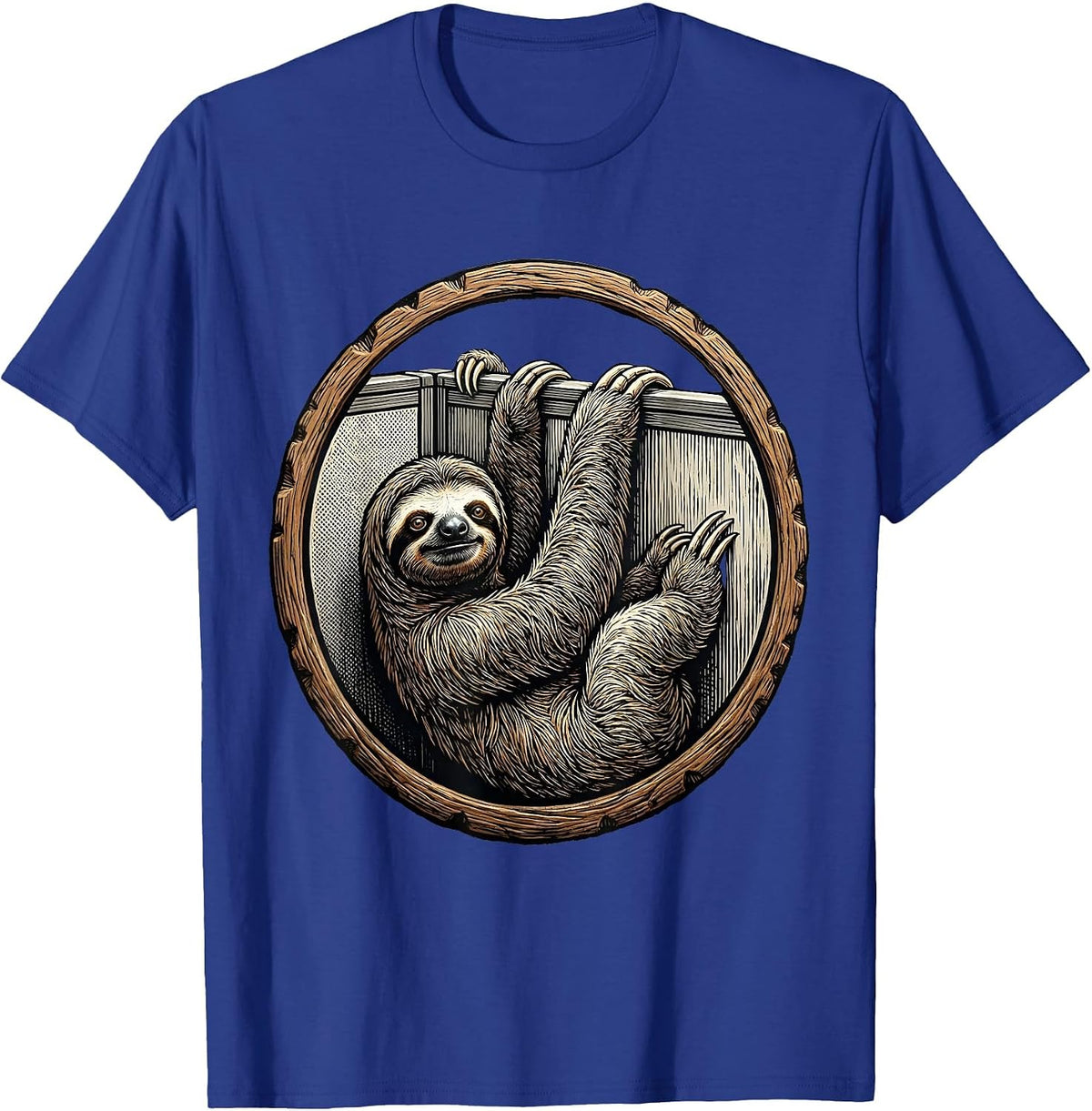 Funny Sloth Office Cubicle Humor Graphic T-Shirt - Royal Blue