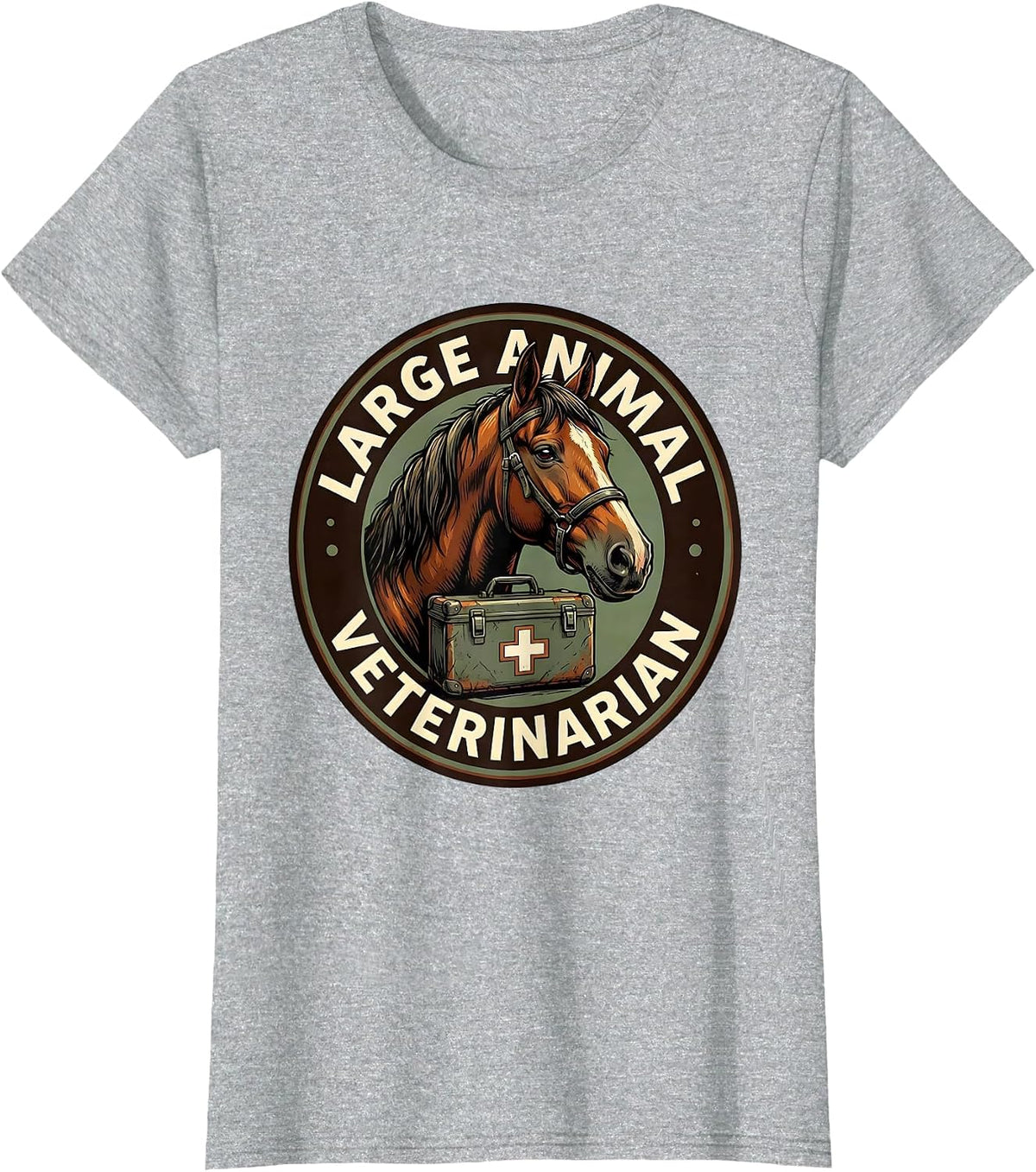 Women's Large Animal Veterinarian Funny Vet Tech Gift Occupational T-Shirt - Heather Grey