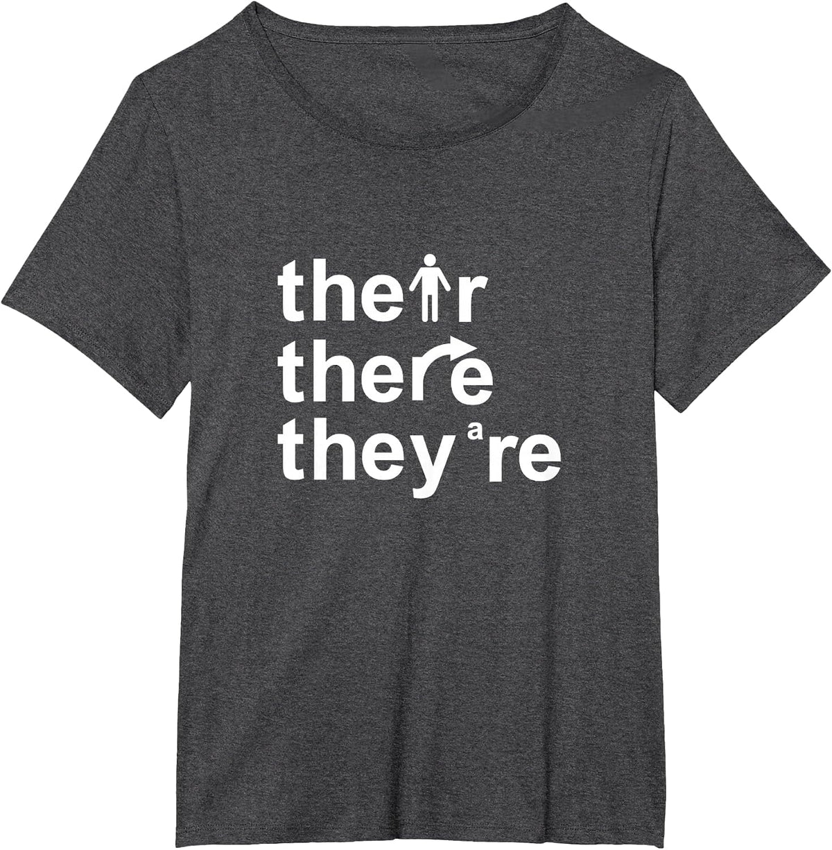 Their, There, They're. T-Shirt - Dark Heather Grey