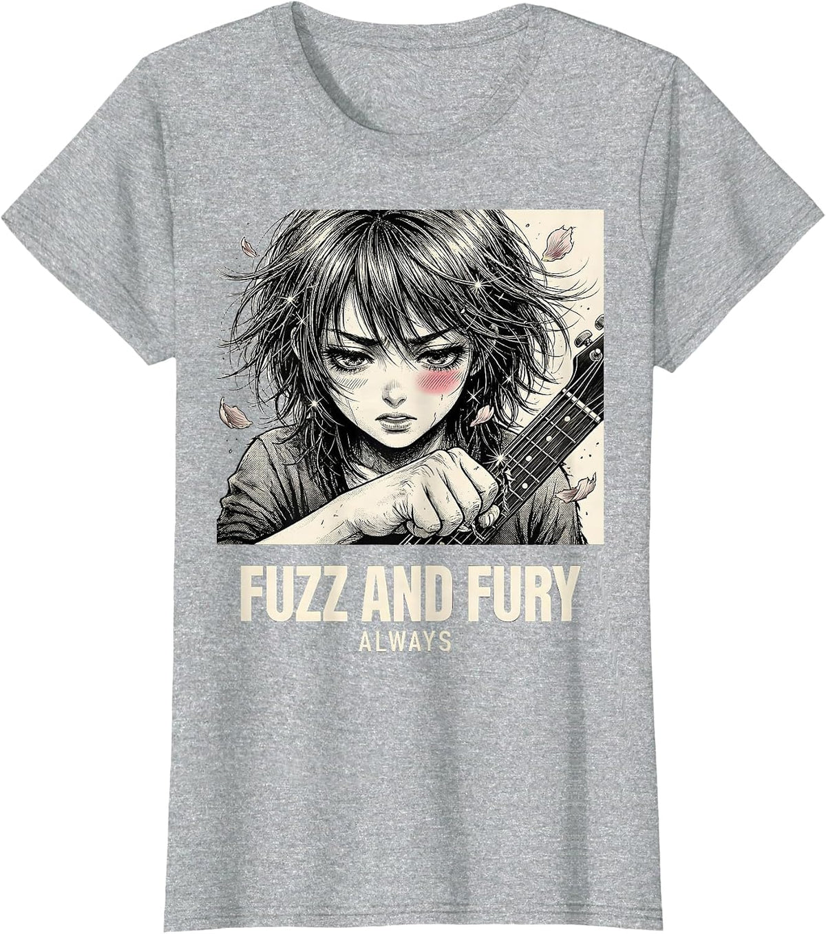Fuzz and Fury Always Grunge Graphic Design T-Shirt - Heather Grey