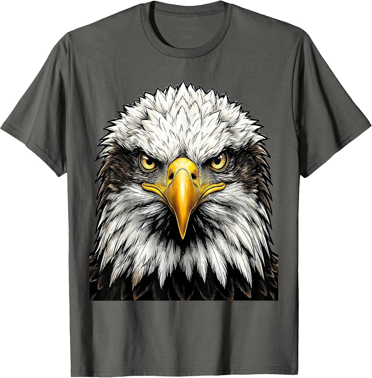 Bald Eagle Face Comic Book Kids Halloween Costume T-Shirt - Asphalt Grey