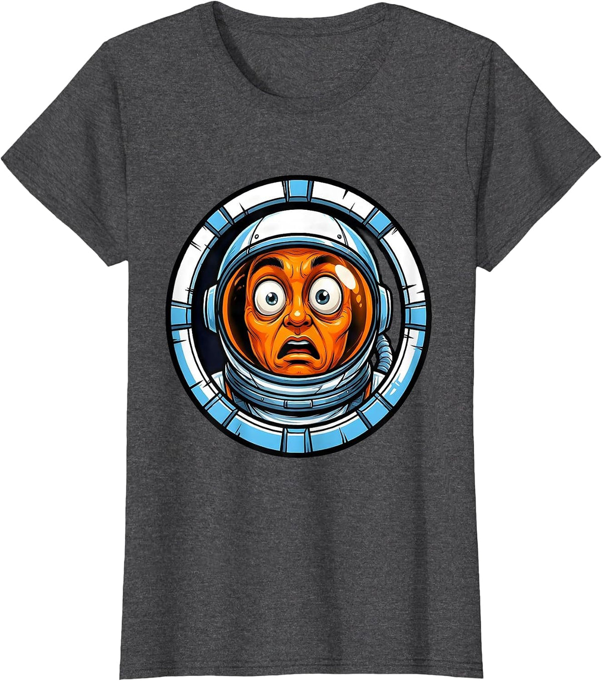 Women's Astronaut Helmet 67 Visor Reflection Graphic T-Shirt - Dark Heather Grey