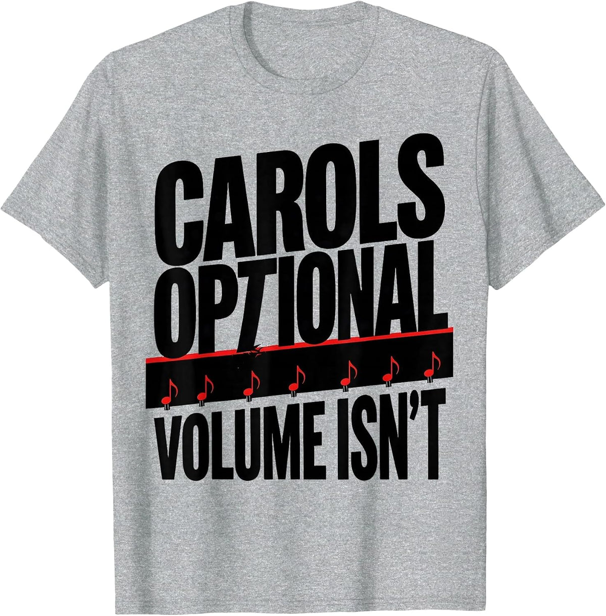 Men's Carols Optional, Volume Isn't Brutalist Heavy Metal T-Shirt - Heather Grey