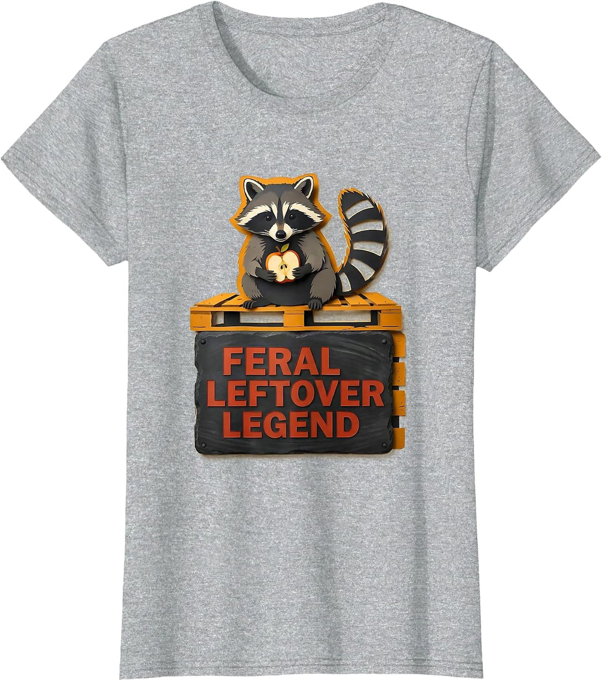 Feral Leftover Legend Funny Jimothy Raccoon Trash Panda Meme T-Shirt - Heather Grey
