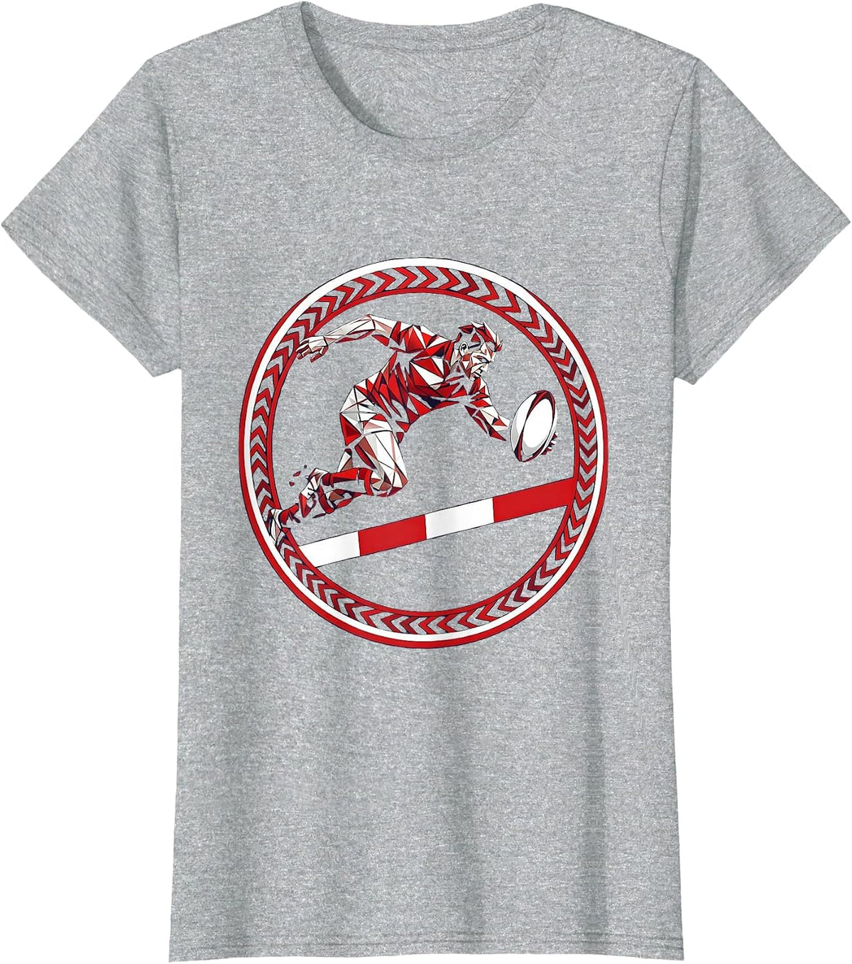 Rugby Try Line Dive Graphic Tee T-Shirt - Heather Grey