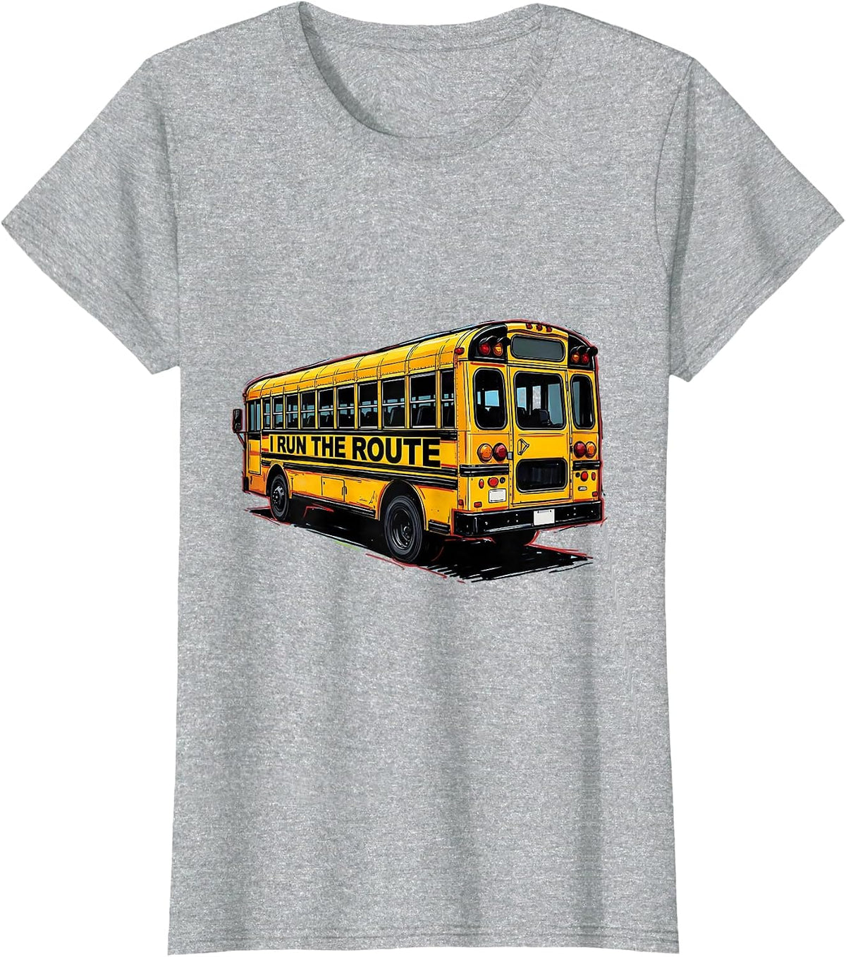 I Run The Route Funny School Bus Driver Toddler Birthday T-Shirt - Heather Grey