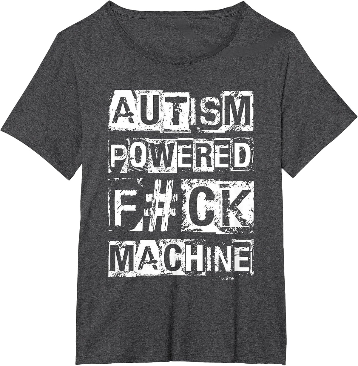Autism Powered F#CK Machine Autism Empowerment T-Shirt - Dark Heather Grey