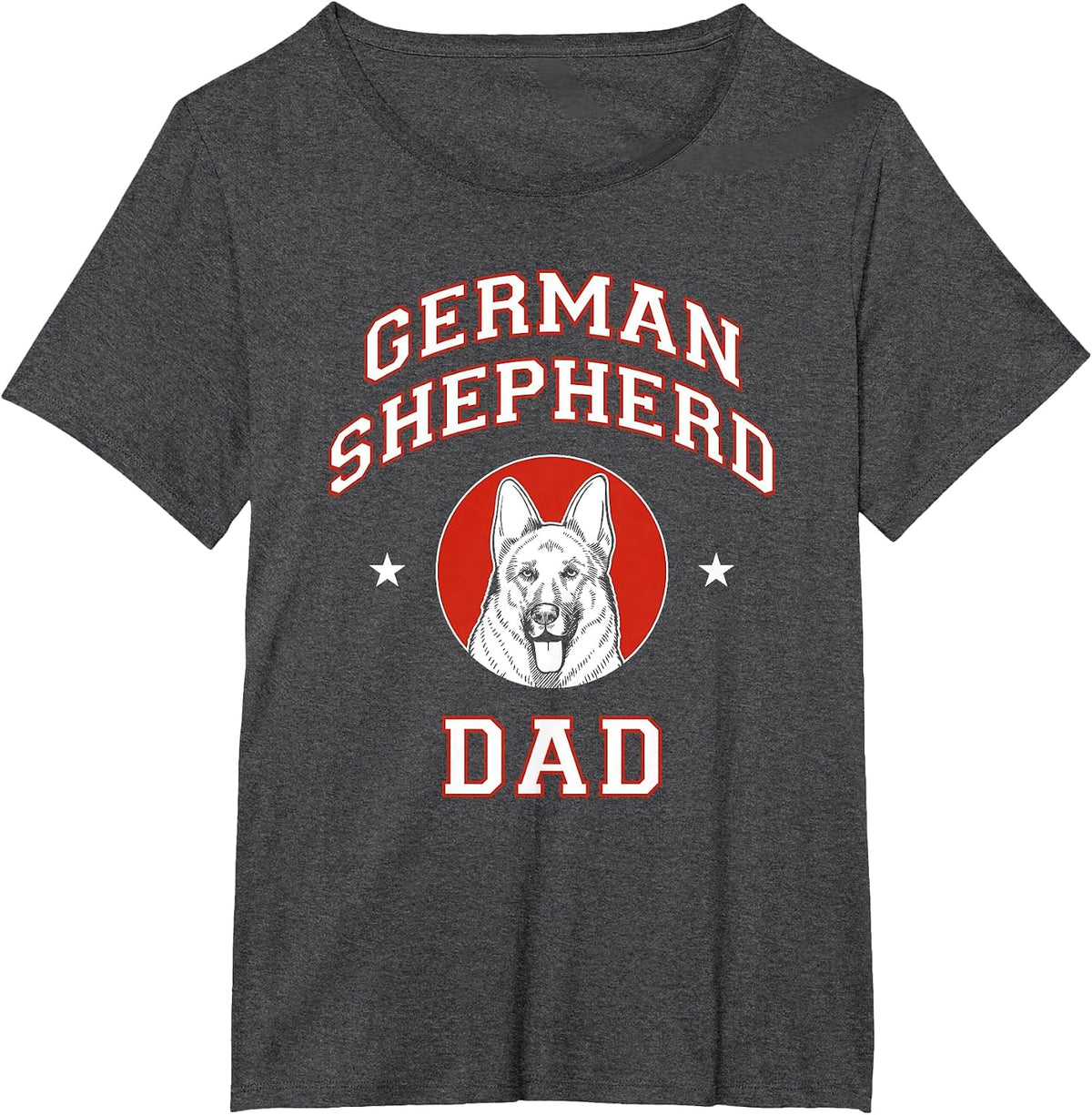 German Shepherd Dad Dog Father T-Shirt - Dark Heather Grey