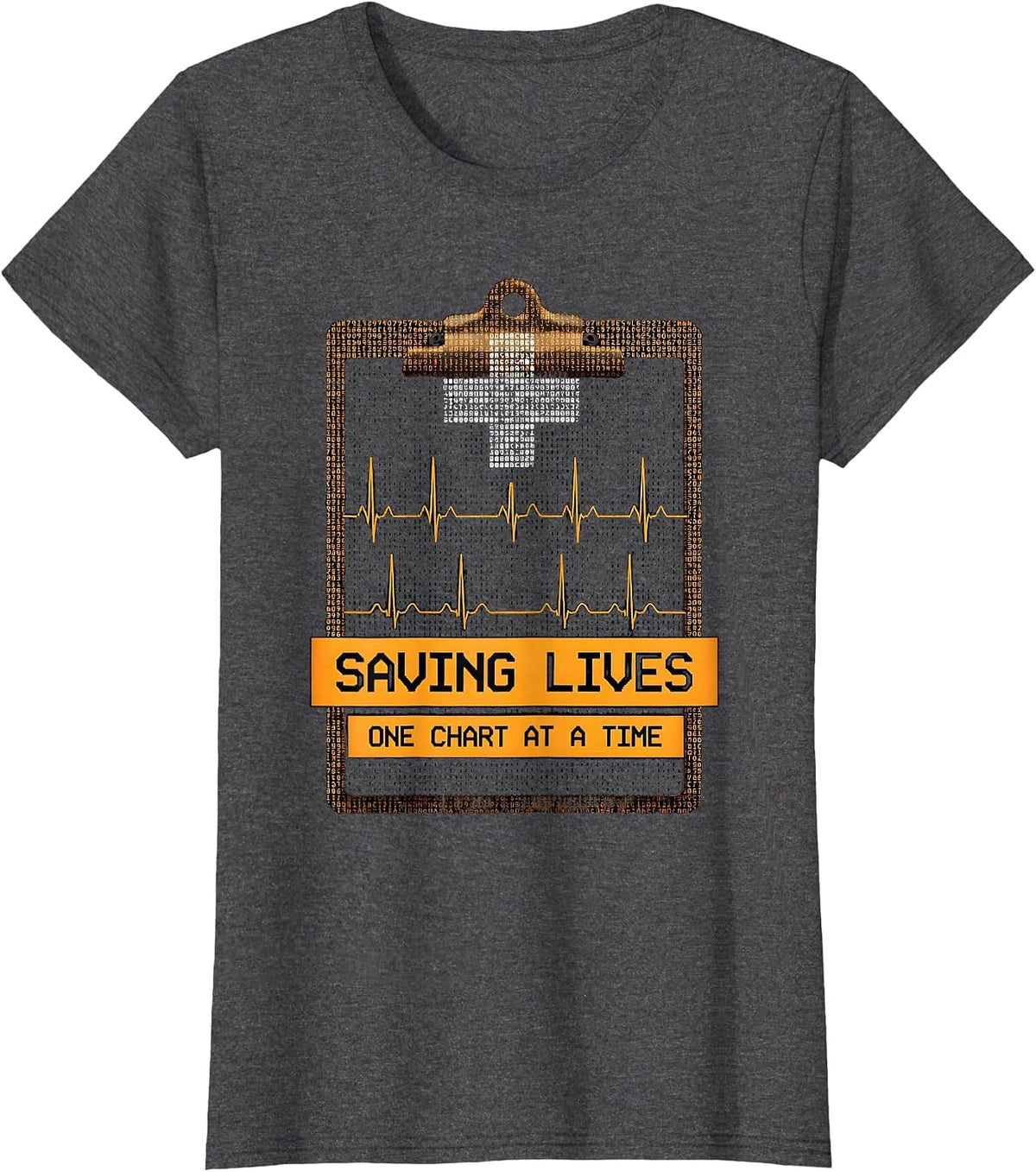 Women's Saving Lives One Chart At A Time Medical Assistant T-Shirt - Dark Heather Grey