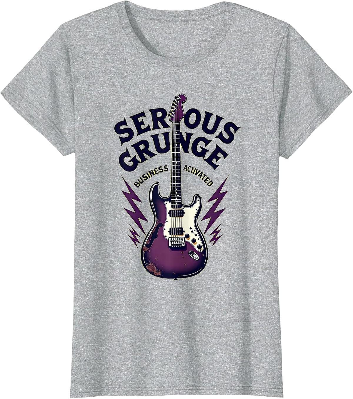 Serious Grunge Business Activated Design T-Shirt - Heather Grey