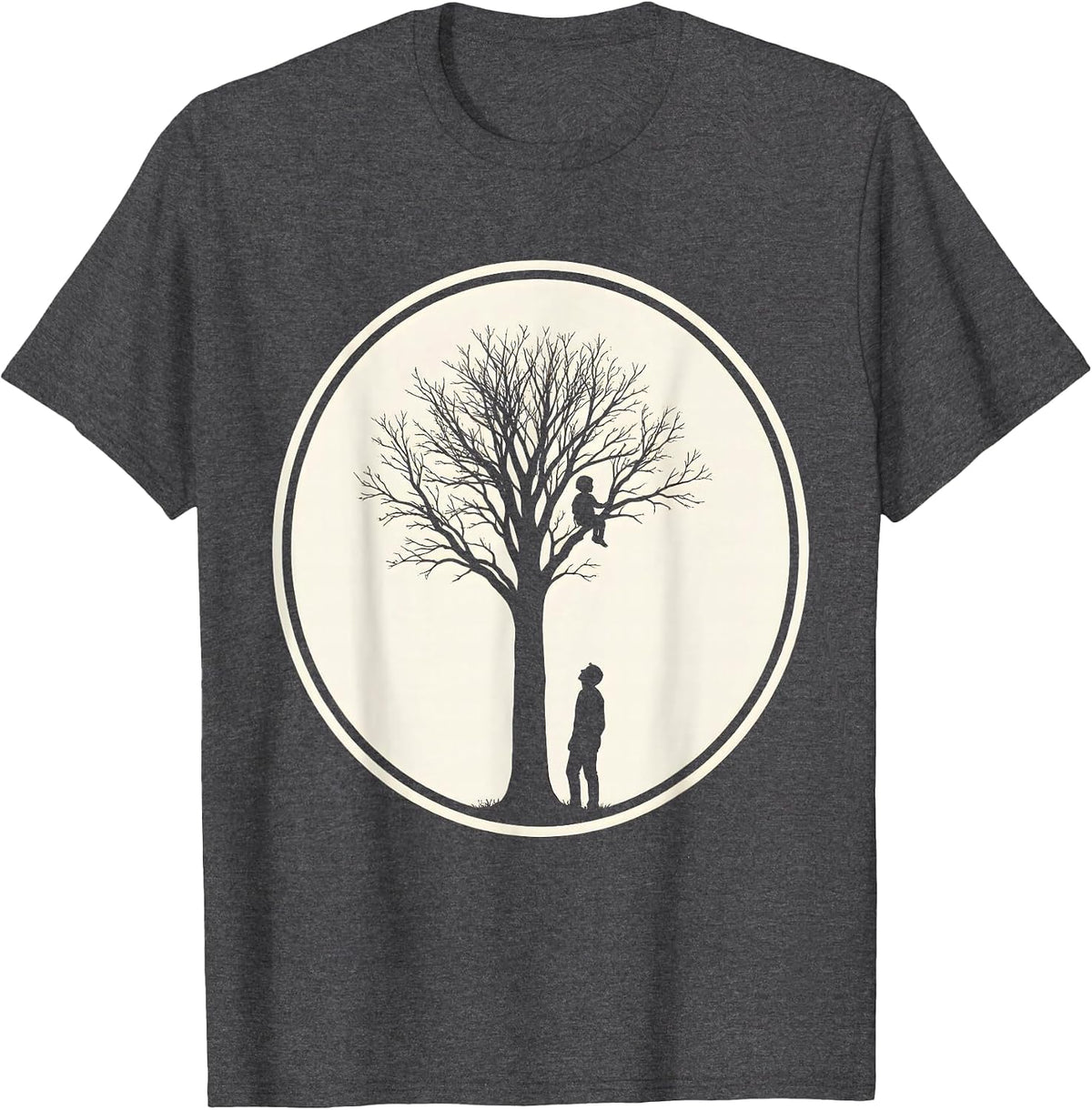 Boy Mom Tree Climbing Adventure Graphic T-Shirt - Dark Heather Grey