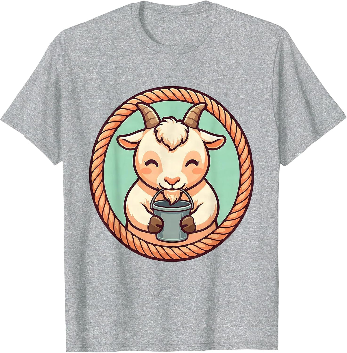 Men's Cute Kawaii Goat Toddler Farm Animal Playtime Gift T-Shirt - Heather Grey