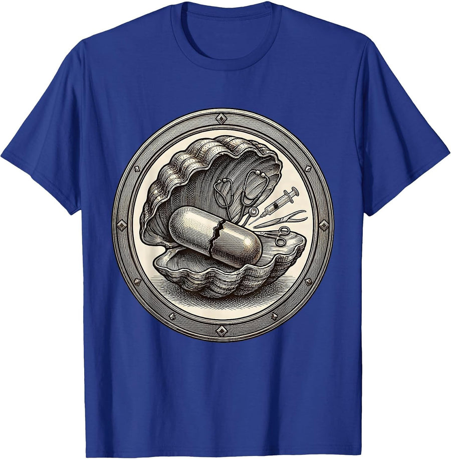 Medical Assistant Pill Capsule Tools Graphic T-Shirt - Royal Blue